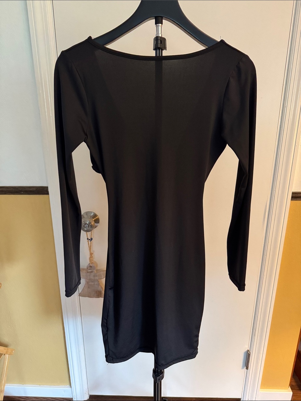 Long Sleeve Black Bodycon Dress - Classic Women’s Sweater Dress